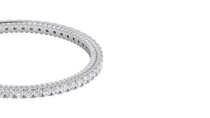 32.40 Ctw Round Cut Diamond Bangle | Double Row Pavé-Set Luxury Diamond Bangle Set In 14K White Gold
