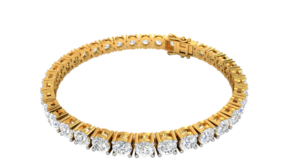 14.00 Ctw Round Brilliant Diamond Tennis Bracelet In 14K Yellow Gold