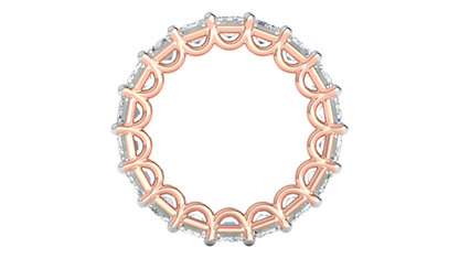 9.00 Ctw Emerald Cut Diamond Eternity Band Set In 14K Rose Gold