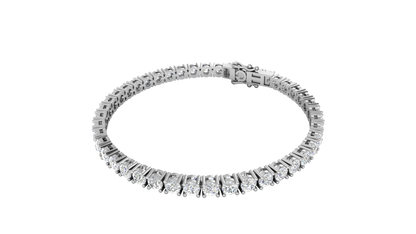 9.24 Ctw Round Brilliant Diamond Tennis Bracelet In 14K White Gold