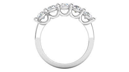 2.00 Ctw Five-Stone Wedding Band With U-Shape Prong Setting In 14K White Gold