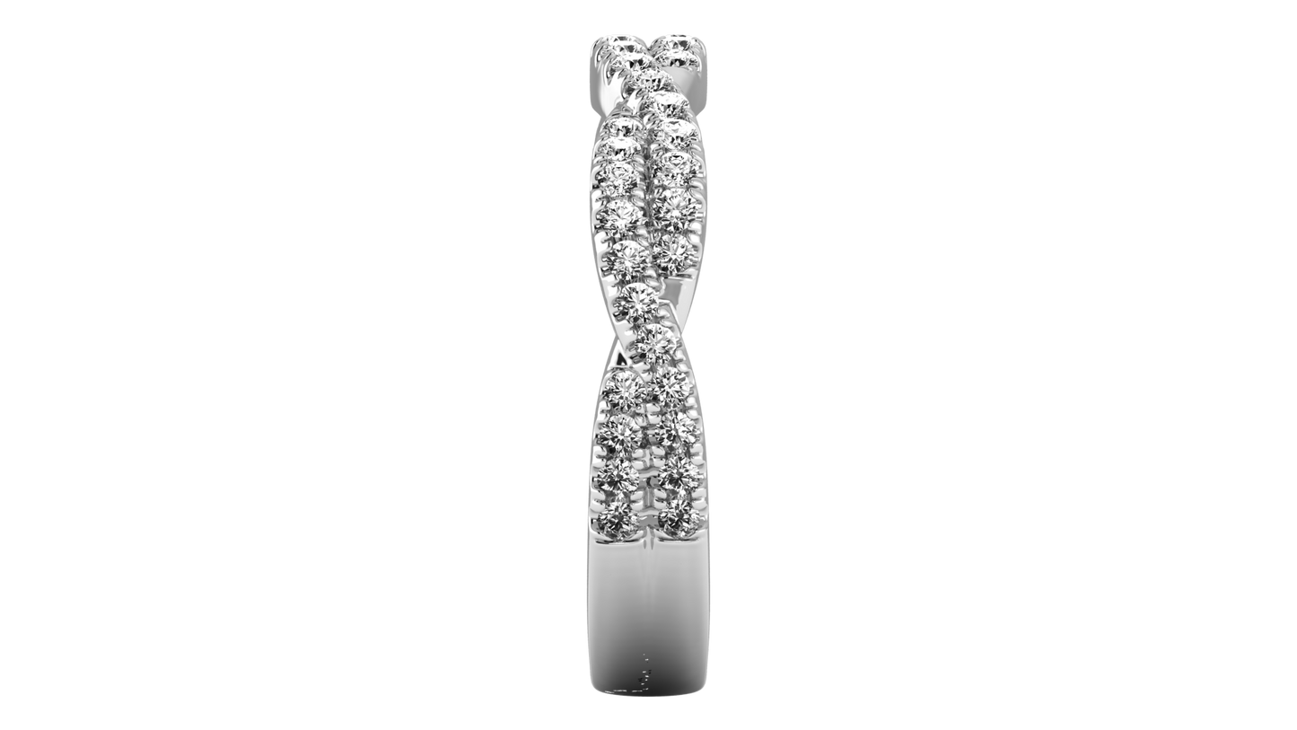 0.68 Ctw Sparkling Infinity Diamond Ring Set In 14K White Gold