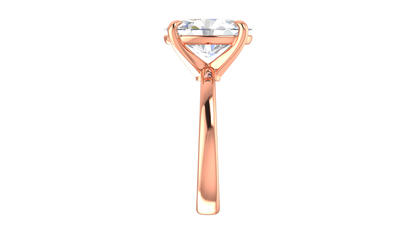 4.00 Ctw Oval Cut Solitaire Engagement Ring Set In 14k Rose Gold