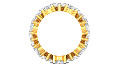 7.00 Ctw Pear Cut Diamond Eternity Band Set In 14K Yellow Gold