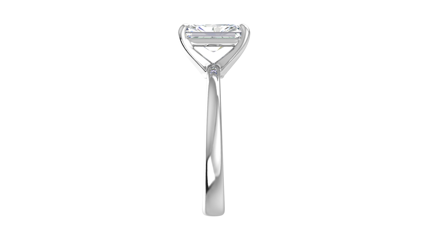 2.00 Ctw Radiant Cut Solitaire Engagement Ring Set In 14K White Gold