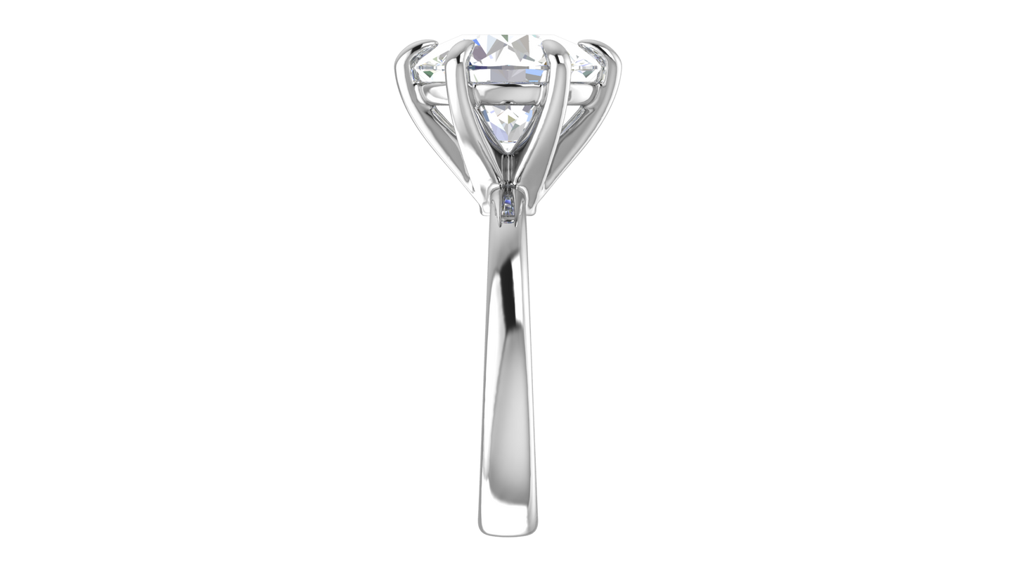 5.00 Ctw Classic Solitaire Engagement Ring Set In 14K White Gold