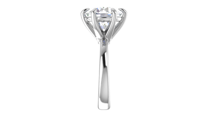 5.00 Ctw Classic Solitaire Engagement Ring Set In 14K White Gold