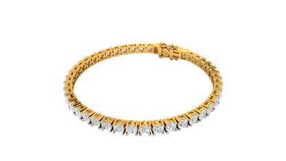9.24 Ctw Round Brilliant Diamond Tennis Bracelet In 14K Yellow Gold