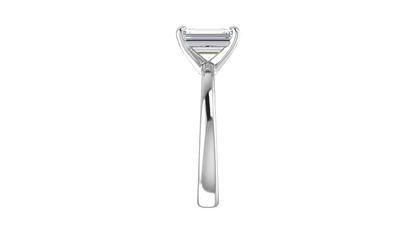2.00 Ctw Emerald Cut Solitaire Engagement Ring Set In 14k White Gold