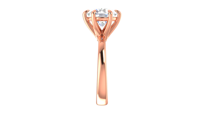 3.00 Ctw Classic Solitaire Engagement Ring Set In 14K Rose Gold