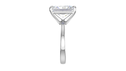 5.00 Ctw Radiant Cut Solitaire Engagement Ring Set In 14K White Gold