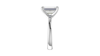 3.00 Ctw Emerald Cut Solitaire Engagement Ring Set In 14K White Gold