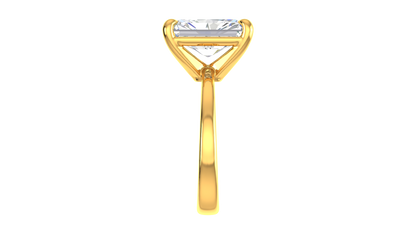 5.00 Ctw Radiant Cut Solitaire Engagement Ring Set In 14K Yellow Gold