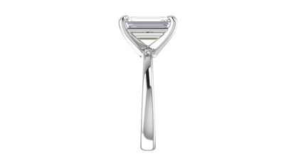 4.00 Ctw Emerald Cut Solitaire Engagement Ring Set In 14K White Gold