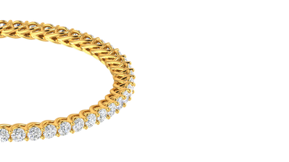 25.00 Ctw Round Cut Diamond Bangle | Twisted Rope Diamond Eternity Bangle Set In Luxury 18K Yellow Gold
