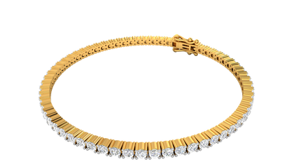 4.80 Ctw Round Brilliant Diamond Tennis Bracelet In 14K Yellow Gold