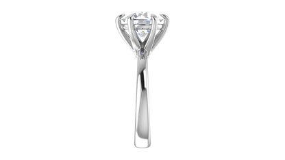 3.00 Ctw Classic Solitaire Engagement Ring Set In 14K White Gold