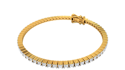 2.26 Ctw Round Brilliant Diamond Tennis Bracelet In 14K Yellow Gold