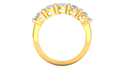 2.00 Ctw Elegant Five-Stone Wedding Band Set In 14K Yellow Gold