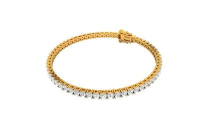 6.10 Ctw Round Brilliant Diamond Tennis Bracelet In 14K Yellow Gold
