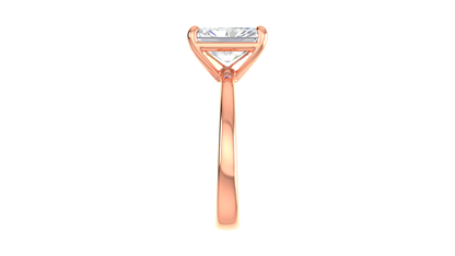 3.00 Ctw Radiant Cut Solitaire Engagement Ring Set In 14K Rose Gold