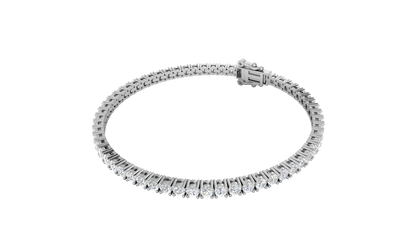 6.10 Ctw Round Brilliant Diamond Tennis Bracelet In 14K White Gold