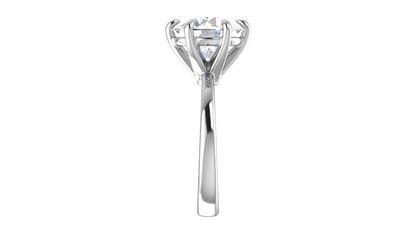 4.00 Ctw Classic Solitaire Engagement Ring Set In 14K White Gold
