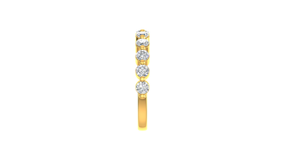 0.60 Ctw Bezal-Set Wedding Band Set In 14K Yellow Gold