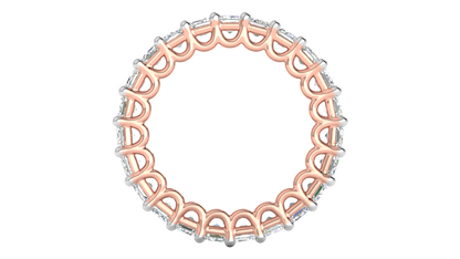 6.90 Ctw Emerald Cut Diamond Eternity Band Set In 14K Rose Gold