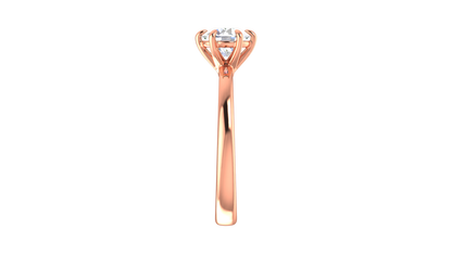 1.00 Ctw Classic Solitaire Engagement Ring Set In 14K Rose Gold