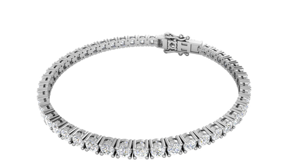 6.48 Ctw Round Brilliant Diamond Tennis Bracelet In 14K White Gold