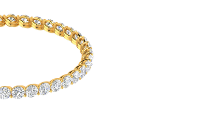 39.00 Ctw Round Cut Diamond Bangle | Twisted Eternity Diamond Bangle Set In Luxury 14K Yellow Gold