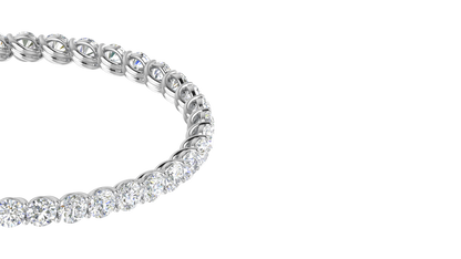 39.00 Ctw Round Cut Diamond Bangle | Twisted Eternity Diamond Bangle Set In Luxury 14K White Gold