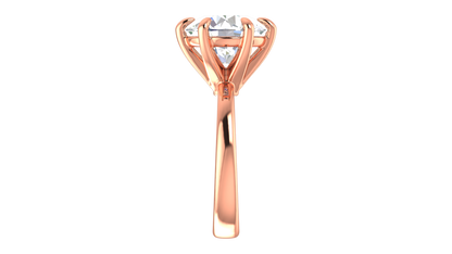 5.00 Ctw Classic Solitaire Engagement Ring Set In 14K Rose Gold