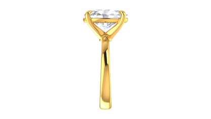 4.00 Ctw Oval Cut Solitaire Engagement Ring Set In 14k Yellow Gold