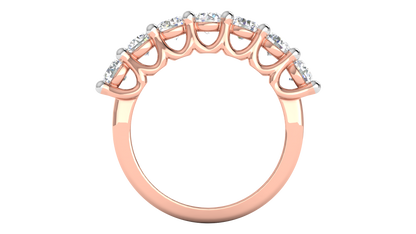 2.10 Ctw Dazzling Seven-Stone Wedding Band With U-Shape Prong Setting In 14K Rose Gold