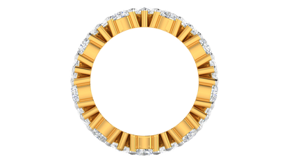 5.40 Ctw Pear Cut Diamond Eternity Band Set In 14K Yellow Gold