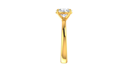 1.00 Ctw Oval Cut Solitaire Engagement Ring Set In 14K Yellow Gold