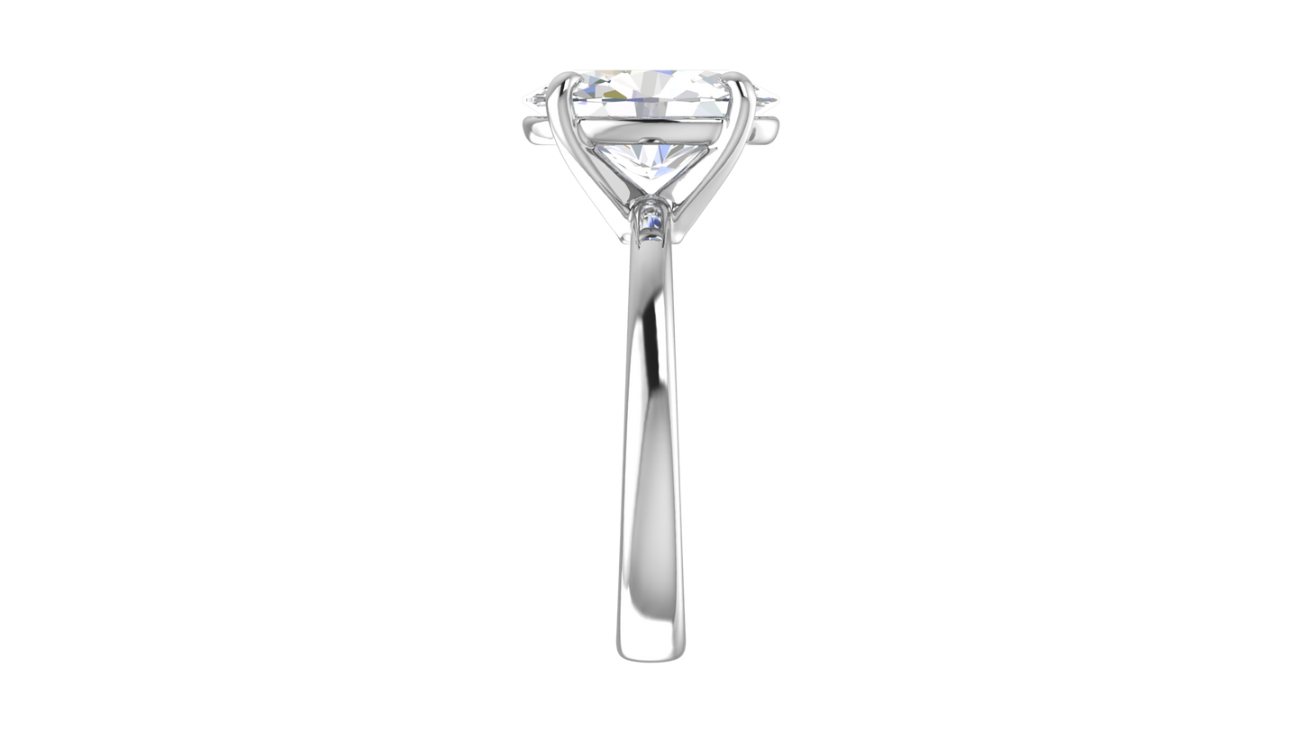 3.00 Ctw Oval Cut Solitaire Engagement Ring Set In 14K White Gold