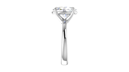 3.00 Ctw Oval Cut Solitaire Engagement Ring Set In 14K White Gold