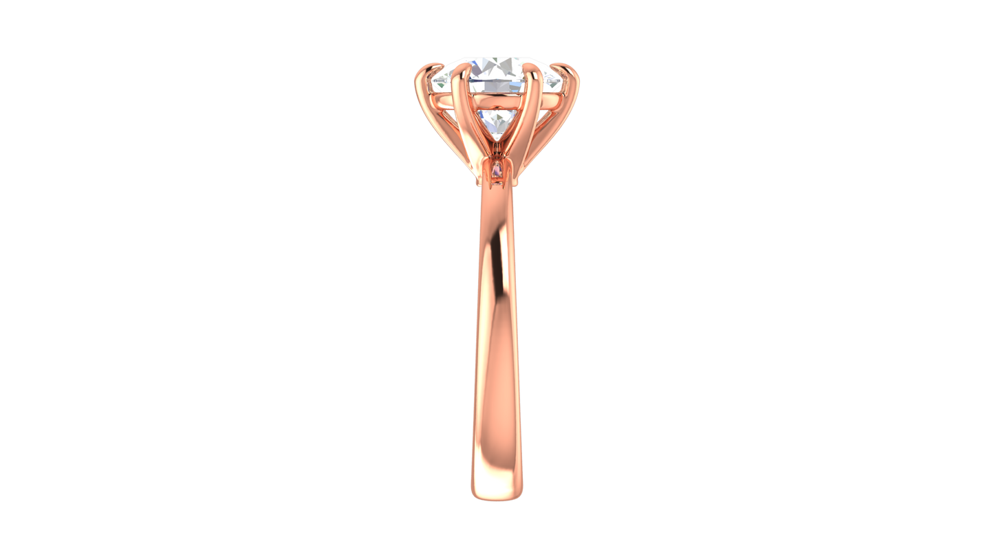 2.00 Ctw Classic Solitaire Engagement Ring Set In 14k Rose Gold