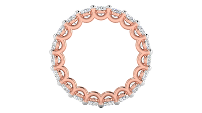 5.70 Ctw Oval Cut Diamond Eternity Band Set In 14K Rose Gold
