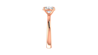 1.00 Ctw Oval Cut Solitaire Engagement Ring Set In 14K Rose Gold