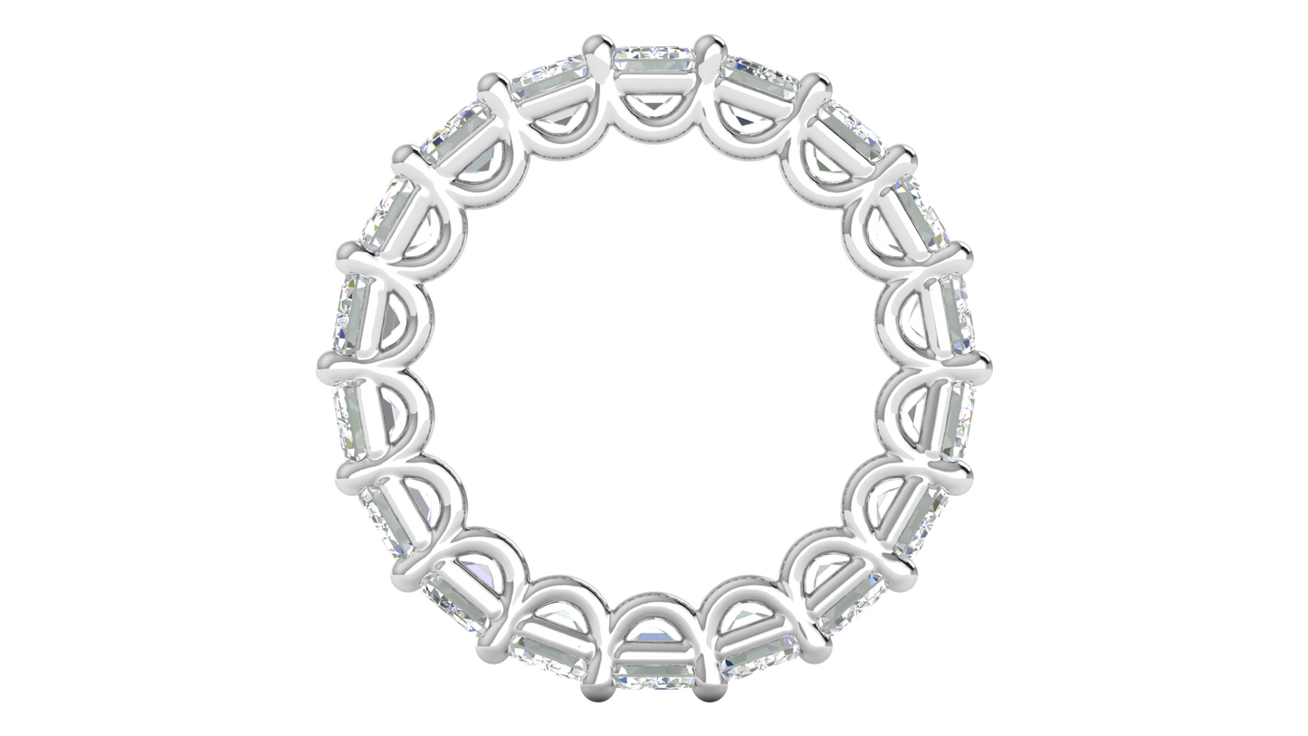 9.00 Ctw Emerald Cut Diamond Eternity Band Set In 14K White Gold