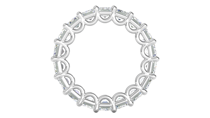 9.00 Ctw Emerald Cut Diamond Eternity Band Set In 14K White Gold
