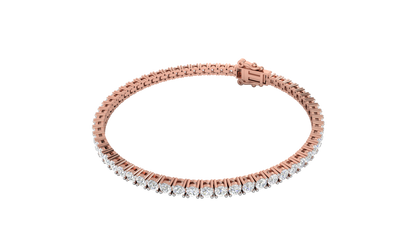 6.10 Ctw Round Brilliant Diamond Tennis Bracelet In 14K Rose Gold