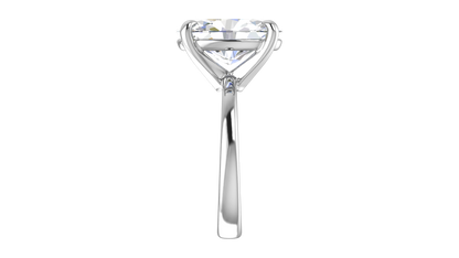 5.00 Ctw Oval Cut Solitaire Engagement Ring Set In 14K White Gold