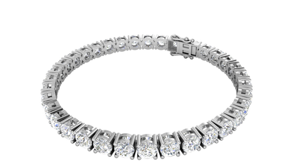 14.00 Ctw Round Brilliant Diamond Tennis Bracelet In 14K White Gold
