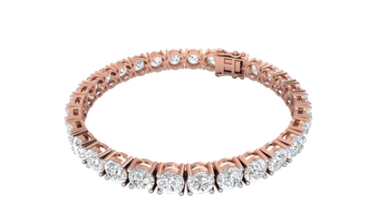 21.00 Ctw Round Brilliant Diamond Tennis Bracelet In 14K Rose Gold