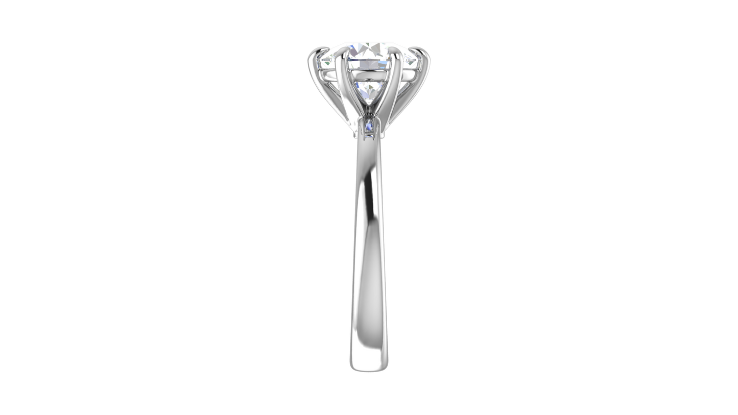 2.00 Ctw Classic Solitaire Engagement Ring Set In 14k White Gold